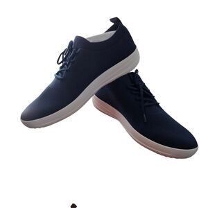 Fitflop F-Sporty Uberknit Shoes Navy Blue Knit Casual Sneakers Womens Size 12